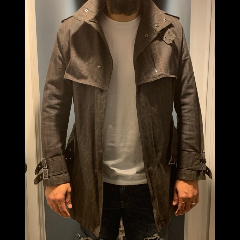 H&M Tweed Pattern Trench Coat